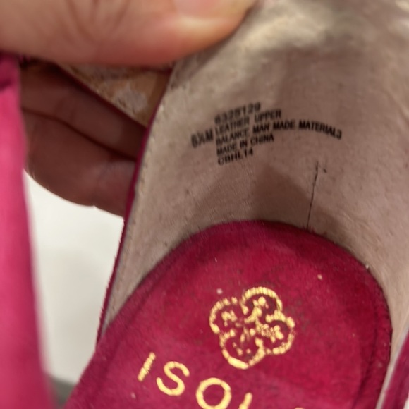 ISOLA Women’s Sandals Strappy Slingback Heeled Hot Pink Suede Leather. Size 6.5 - Picture 6 of 10